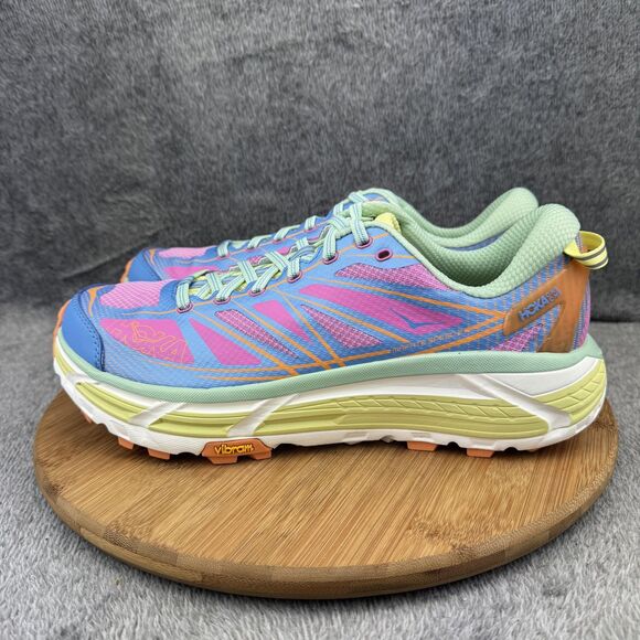 Hoka One One Mafate Speed 2 Shoes Mens Size 10.5 Blue Pink Trail Running Vibram - Picture 3 of 10